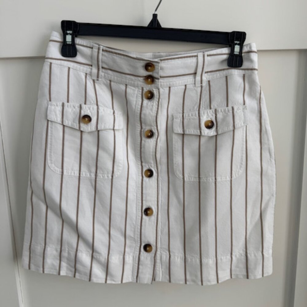 Vinyard Vines Linen Blend Button Front Mini Skirt